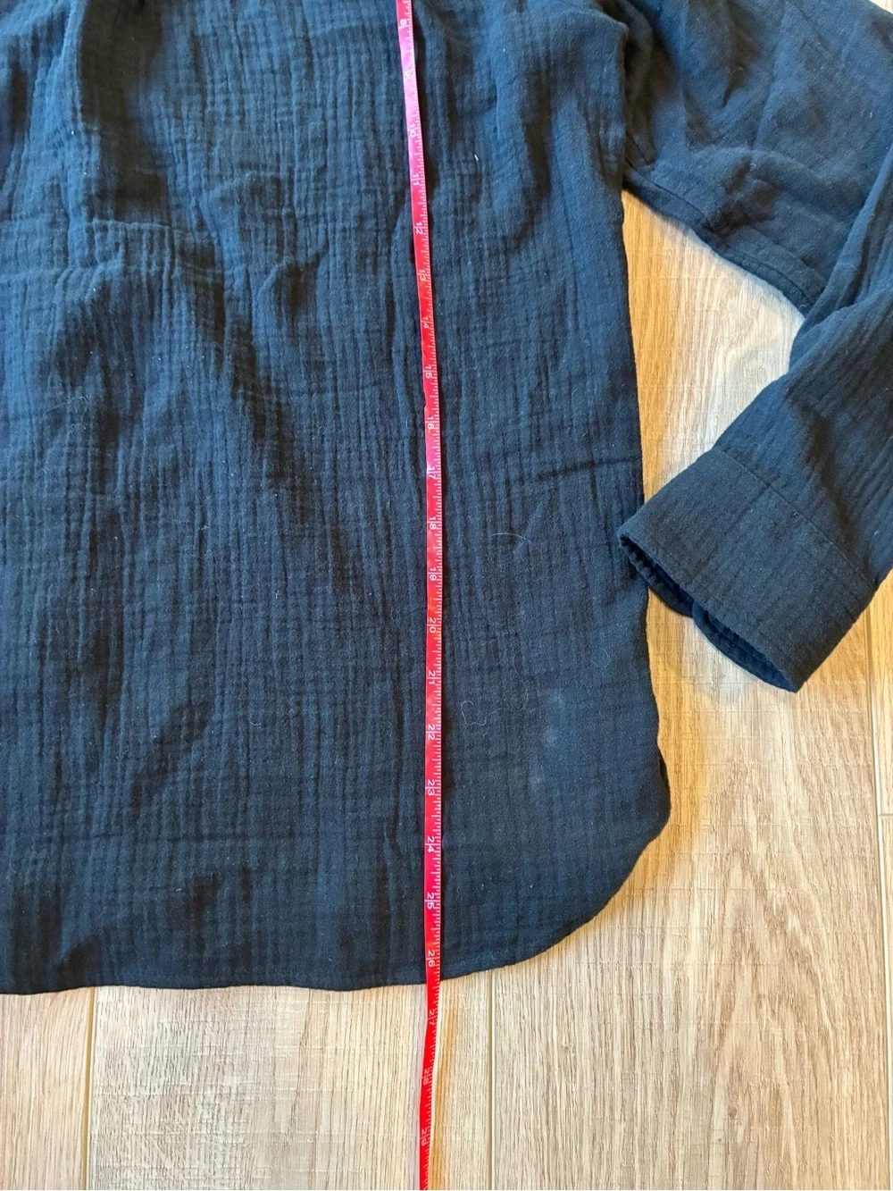 J Crew Black Button-Up cotton crinkle Lightweight Shirt long sleeve M relaxed
